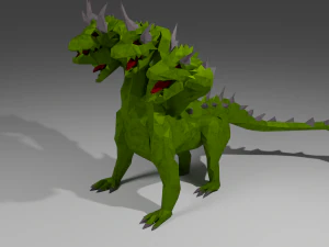 Hydra Water dragon monster Sea Mythical Giant serpent Rigged Free low-poly 3D Model