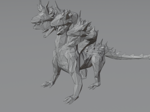 Hydra Water dragon monster Sea Mythical Giant serpent Rigged Free low-poly Modello 3D
