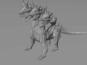 Hydra Water dragon monster Sea Mythical Giant serpent Rigged Free low-poly 3D Model