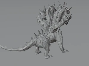 Hydra Water dragon monster Sea Mythical Giant serpent Rigged Free low-poly 3D Model