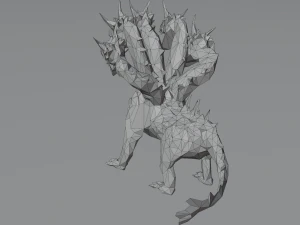 Hydra Water dragon monster Sea Mythical Giant serpent Rigged Free low-poly 3D Model