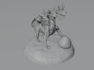 Hydra Water dragon monster Sea Mythical Giant serpent Rigged Free low-poly 3D Model