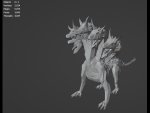Hydra Water dragon monster Sea Mythical Giant serpent Rigged Free low-poly Modello 3D