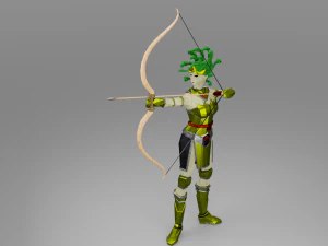 Medusa G&oacute;rgona Deusa cobra M&iacute;tico Horr&iacute;vel Low poly Rigged Low-poly Modelo 3D