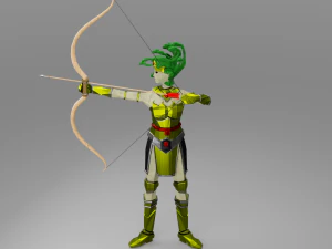 Medusa G&oacute;rgona Deusa cobra M&iacute;tico Horr&iacute;vel Low poly Rigged Low-poly Modelo 3D