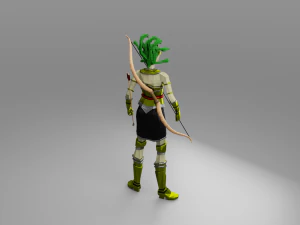 Medusa G&oacute;rgona Deusa cobra M&iacute;tico Horr&iacute;vel Low poly Rigged Low-poly Modelo 3D