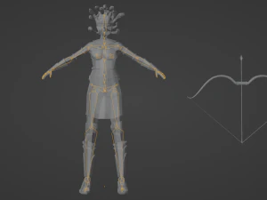 Medusa G&oacute;rgona Deusa cobra M&iacute;tico Horr&iacute;vel Low poly Rigged Low-poly Modelo 3D