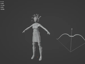 Medusa G&oacute;rgona Deusa cobra M&iacute;tico Horr&iacute;vel Low poly Rigged Low-poly Modelo 3D