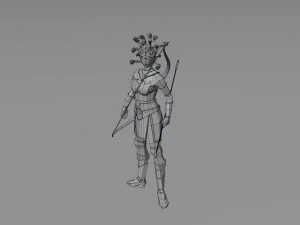 Medusa G&oacute;rgona Deusa cobra M&iacute;tico Horr&iacute;vel Low poly Rigged Low-poly Modelo 3D