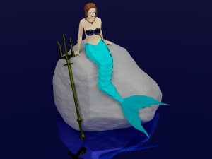 Magical Mermaid Siren Sea maiden Oceanid Lowpoly Rigged Low-poly 3Dモデル
