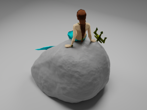 Magical Mermaid Siren Sea maiden Oceanid Lowpoly Rigged Low-poly Modelo 3D