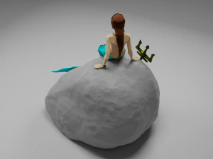 Magical Mermaid Siren Sea maiden Oceanid Lowpoly Rigged Low-poly 3D Model
