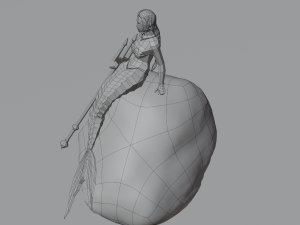 Magical Mermaid Siren Sea maiden Oceanid Lowpoly Rigged Low-poly Modelo 3D