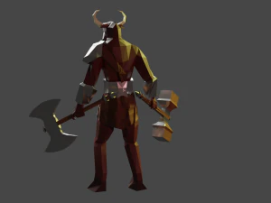 Minotaur Beast Greek mythology Gameready Rigged Low-poly 3D Model