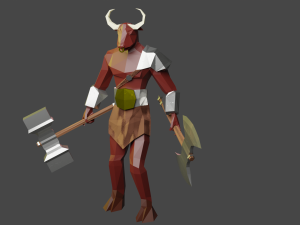 Minotaur Beast Greek mythology Gameready Rigged Low-poly 3D Model