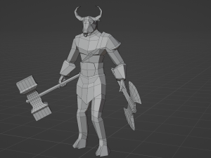 Minotaur Beast Greek mythology Gameready Rigged Low-poly 3D Model