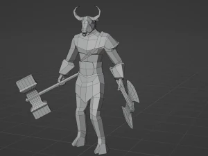 Minotaur Beast Greek mythology Gameready Rigged Low-poly 3D Model