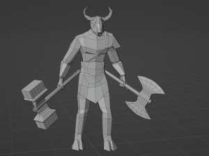 Minotaur Beast Greek mythology Gameready Rigged Low-poly 3D Model