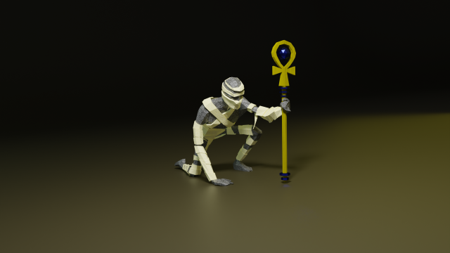 Mummy from Egypt Corpse in bandages Gameready Rigged Low-poly 3D 모델 .c4d .max .obj .3ds .fbx .stl .blend 