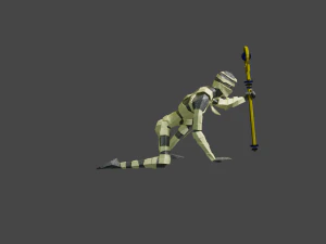 M&uacute;mia do Egito Cad&aacute;ver em bandagens Gameready Rigged Low-poly Modelo 3D