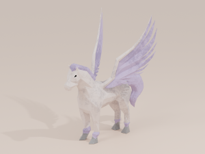 Pegasus Winged horse Horse with wings Flying Divine Rigged Low-poly 3D Модель