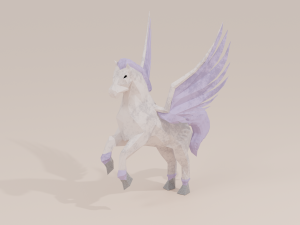 Pegasus Winged horse Horse with wings Flying Divine Rigged Low-poly 3D Модель