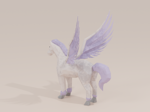 Pegasus Winged horse Horse with wings Flying Divine Rigged Low-poly 3D Модель