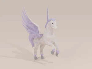 Pegasus Winged horse Horse with wings Flying Divine Rigged Low-poly 3D Model