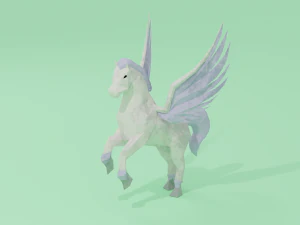 Pegasus Winged horse Horse with wings Flying Divine Rigged Low-poly 3D Model