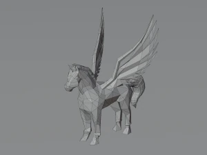 Pegasus Winged horse Horse with wings Flying Divine Rigged Low-poly 3D Model