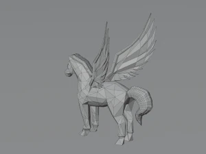 Pegasus Winged horse Horse with wings Flying Divine Rigged Low-poly 3D Model