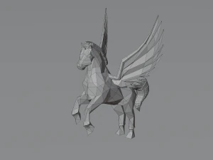 Pegasus Winged horse Horse with wings Flying Divine Rigged Low-poly 3D Model
