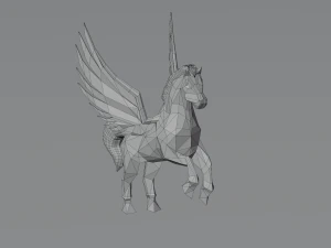Pegasus Winged horse Horse with wings Flying Divine Rigged Low-poly 3D Model