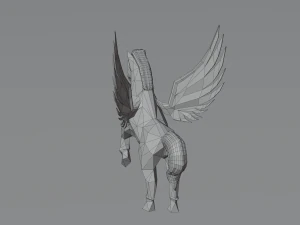 Pegasus Winged horse Horse with wings Flying Divine Rigged Low-poly 3D Model
