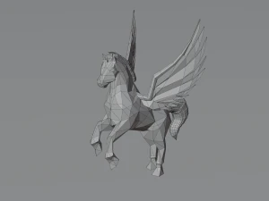Pegasus Winged horse Horse with wings Flying Divine Rigged Low-poly 3D Model