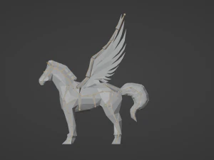 Pegasus Winged horse Horse with wings Flying Divine Rigged Low-poly 3D Model
