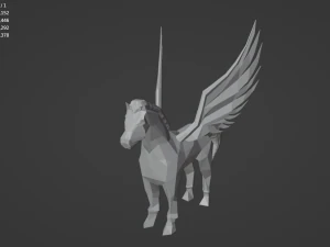 Pegasus Winged horse Horse with wings Flying Divine Rigged Low-poly 3D Model