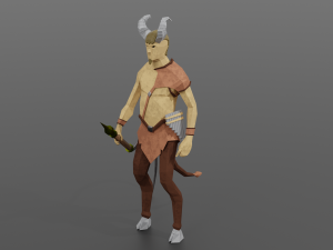 Satyr half-goat Nature spirit Wild man Horned god Forest Bacchus Low-poly Modelo 3D