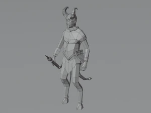 S&aacute;tiro mitad cabra Esp&iacute;ritu de la naturaleza Hombre salvaje Dios astado Bosque Baco Low-poly Modelo 3D