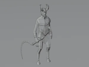 S&aacute;tiro mitad cabra Esp&iacute;ritu de la naturaleza Hombre salvaje Dios astado Bosque Baco Low-poly Modelo 3D