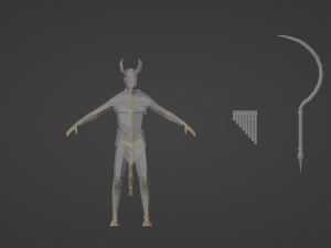 Satyr half-goat Nature spirit Wild man Horned god Forest Bacchus Low-poly Modelo 3D