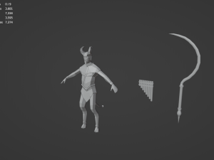 Satyr half-goat Nature spirit Wild man Horned god Forest Bacchus Low-poly Modelo 3D