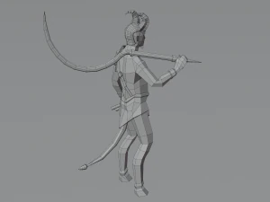 S&aacute;tiro mitad cabra Esp&iacute;ritu de la naturaleza Hombre salvaje Dios astado Bosque Baco Low-poly Modelo 3D