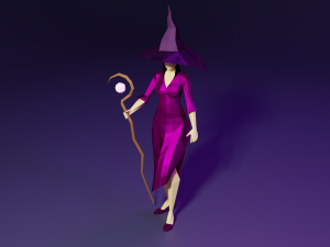 Witch Sorcerer Enchantress Gameready Rigged Low-poly 3Dモデル