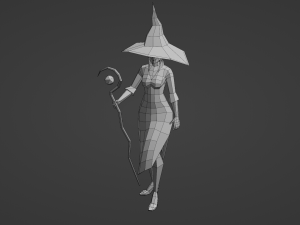 Witch Sorcerer Enchantress Gameready Rigged Low-poly Modello 3D