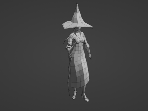 Witch Sorcerer Enchantress Gameready Rigged Low-poly Modello 3D