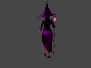 Witch Sorcerer Enchantress Gameready Rigged Low-poly Modello 3D
