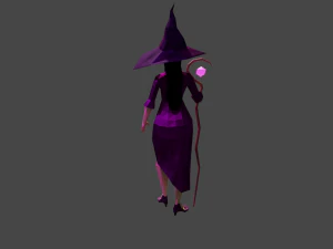 Witch Sorcerer Enchantress Gameready Rigged Low-poly 3D Model