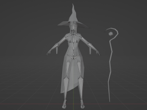Witch Sorcerer Enchantress Gameready Rigged Low-poly Modello 3D