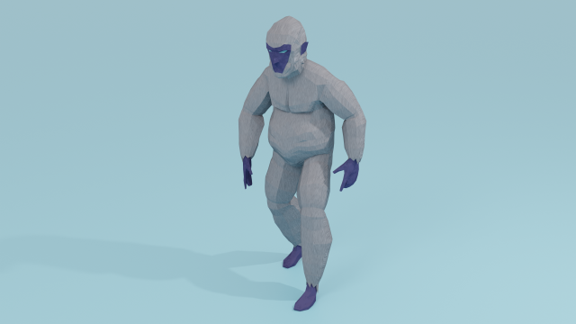 Bigfoot Yeti Sasquatch Abominable Snowman Rigged Low-poly Modèle 3D .c4d .max .obj .3ds .fbx .stl .blend 